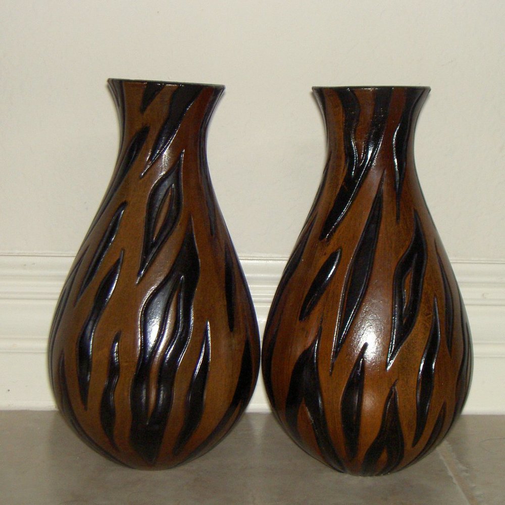 2 Wooden Vases from Kirkland